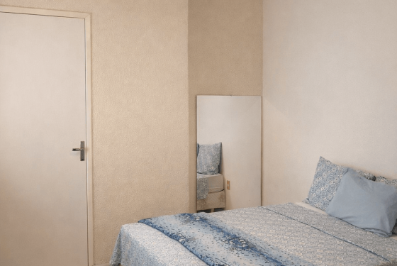 Quarto casal cama azul